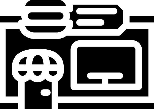 餐厅建筑字形图标图片下载