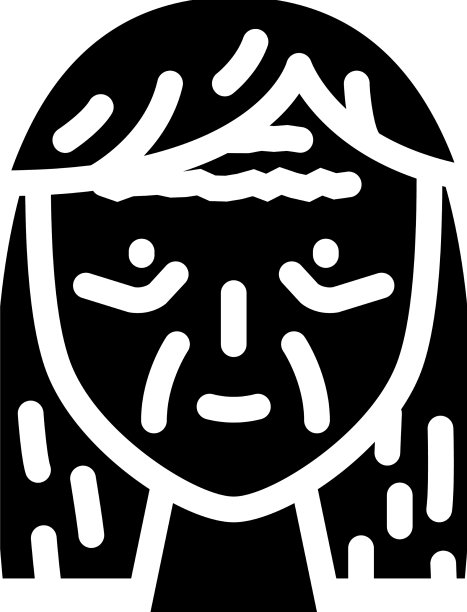 皱纹的老皮肤字形图标图片下载