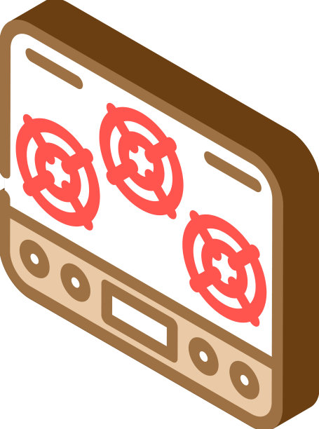 灶台厨房设备等距图标图片下载