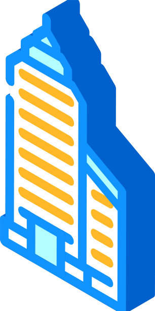 塔金融中心摩天大楼等距图标图片下载