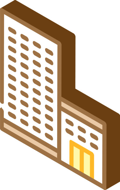 办公摩天大楼等距图标图片下载