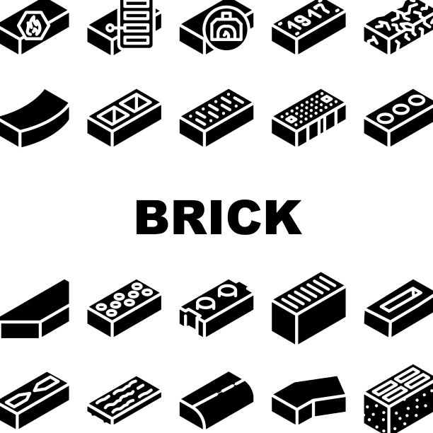 砖为建筑建筑图标集图片下载