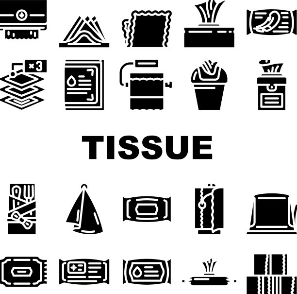 纸巾和餐巾纸包装图标设置图片下载