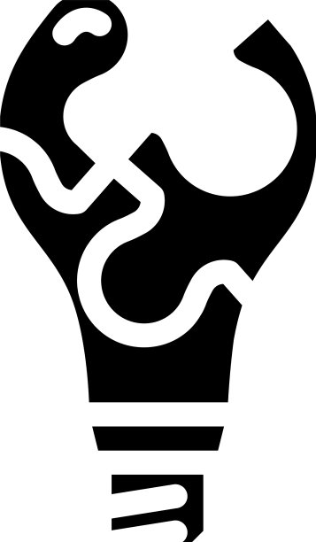 解决方案灯泡字形图标图片下载