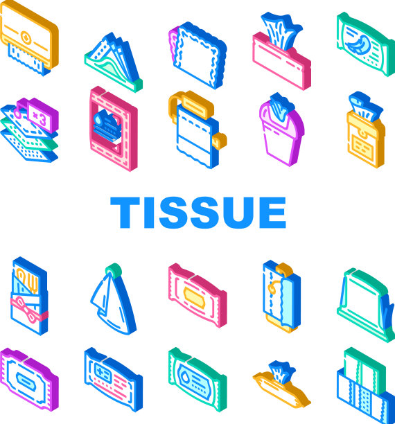 纸巾和餐巾纸包装图标设置图片下载