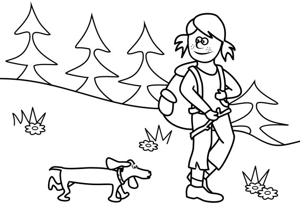 女孩和狗图片下载