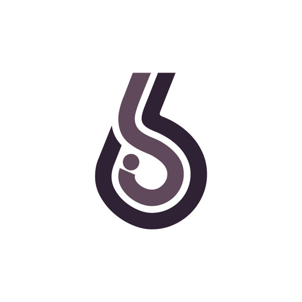 数字6 logo多线条风格带点状符号图片下载