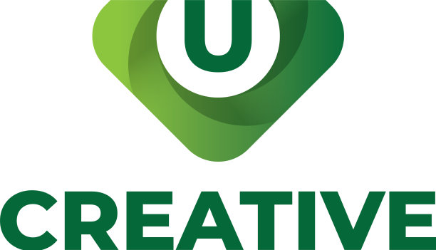 字母u标志设计与简单的梯度风格图片下载