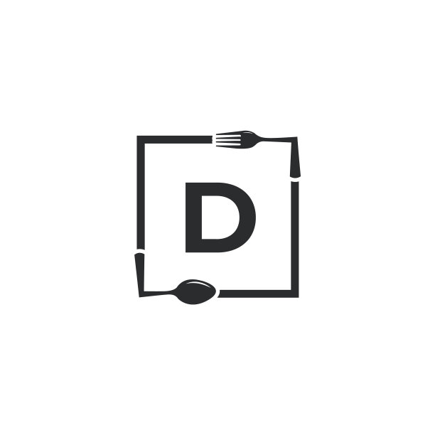 餐厅标志首字母d用勺子叉图片下载