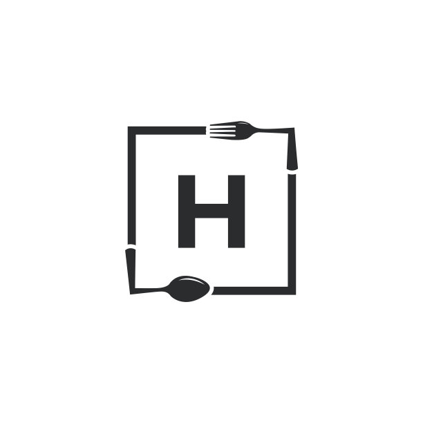 餐厅标志首字母h用勺子叉图片下载