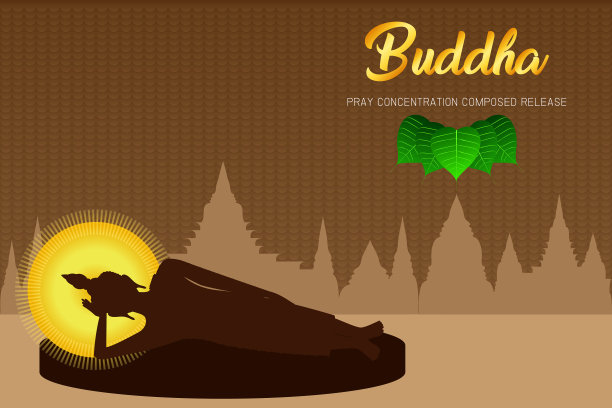 剪影佛祖睡僧佛祈福图片下载