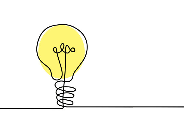 抽象彩色灯泡如线条画上图片下载