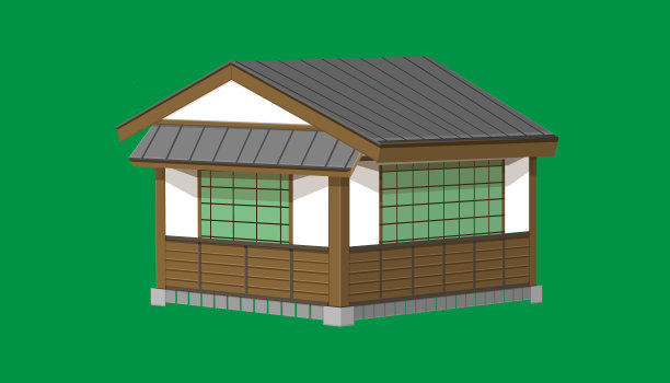 3d一层日式房子或旧餐厅图片下载