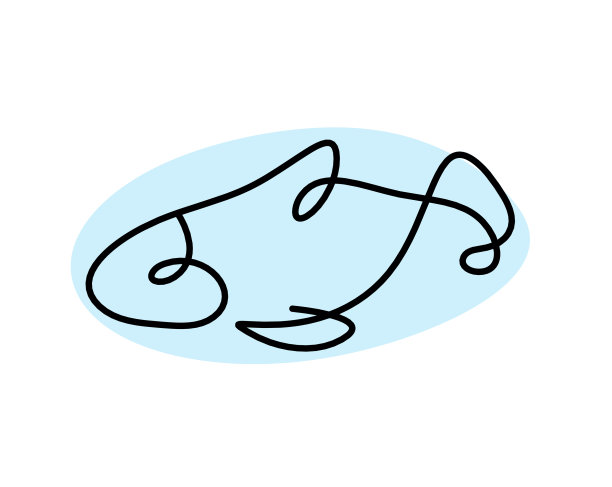 鱼的颜色剪影如线画在白色图片下载
