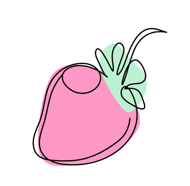 在白色上画草莓色的线图片下载