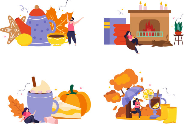 舒适的秋季构图套装图片下载