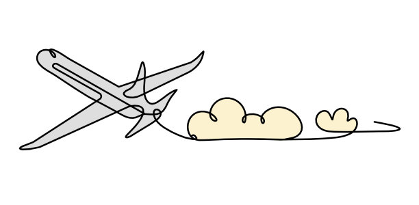 抽象色彩平面，以云为线画图片下载