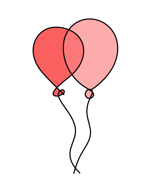 抽象彩色气球作为线条画上图片下载