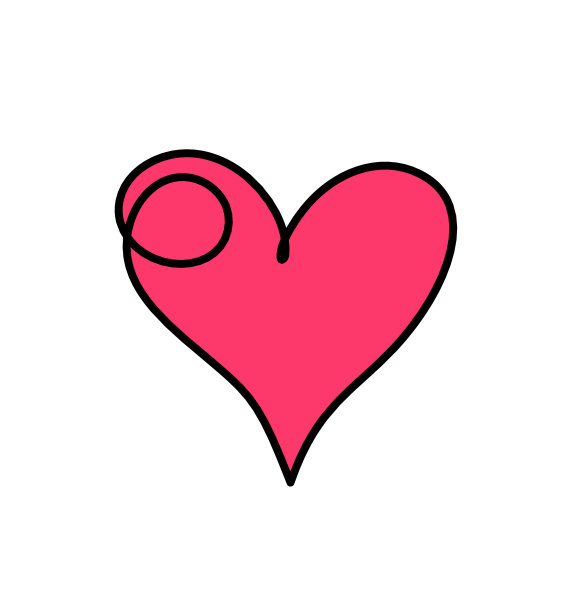 抽象色心如连续的线条画图片下载