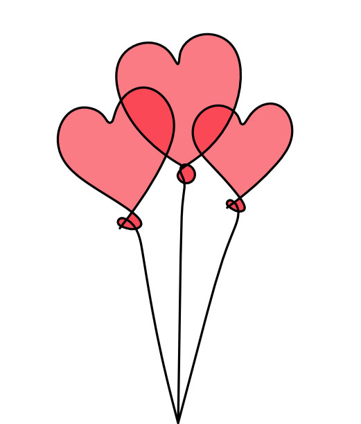 抽象彩色气球作为线条画上图片下载