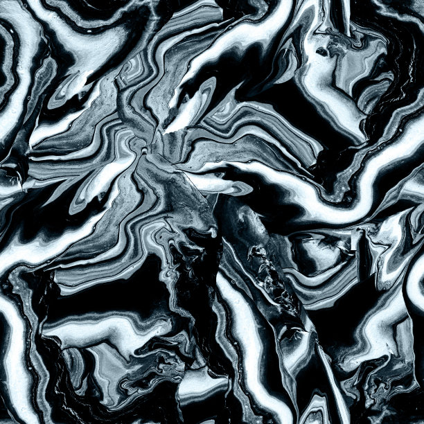 单色丙烯酸浇铸流体艺术无缝图案与波浪大理石效果。图片下载