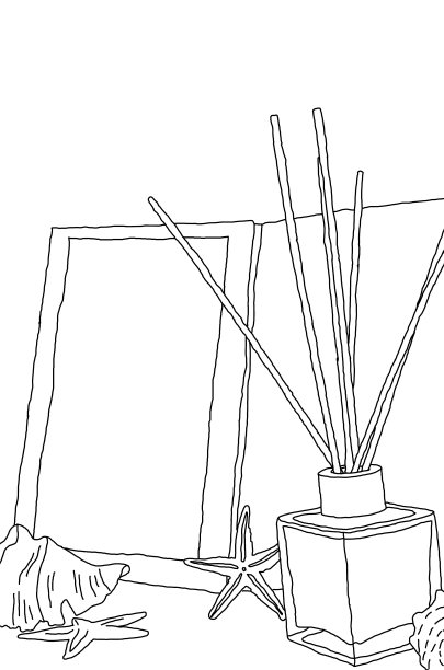 描绘香气扩散器和海星图片下载