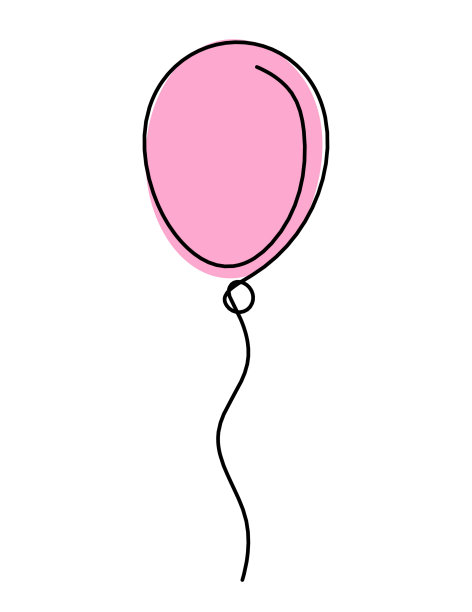 抽象彩色气球作为线条画上图片下载