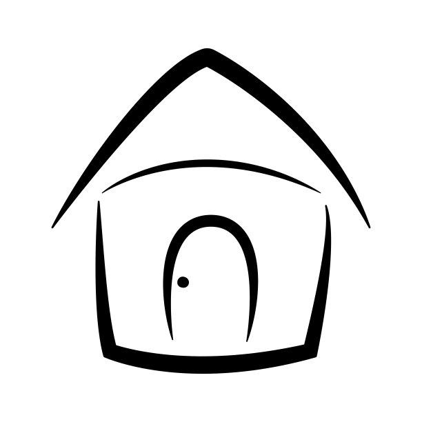 手绘房子矢量轮廓图标插图图像图片下载