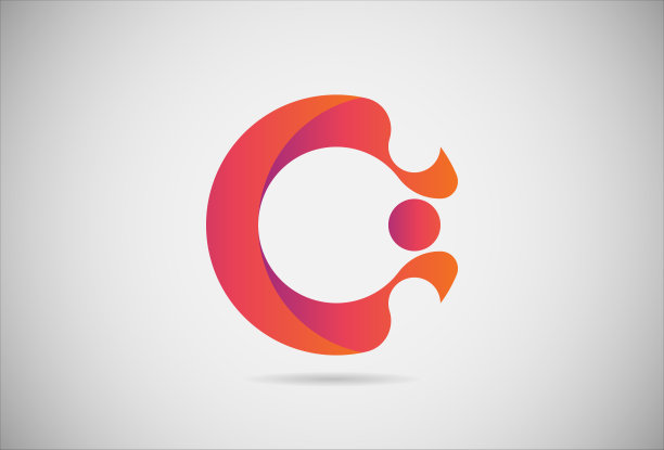字母C标志渐变简洁优雅扁平化设计。创意标志矢量公司或事件。抽象字体和字母现代标志。紫色粉色和橙色渐变标志。图片下载