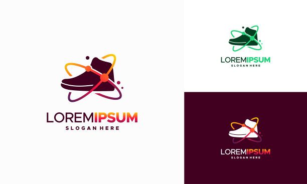 鞋星球标志设计概念向量，球鞋店标志模板图片下载