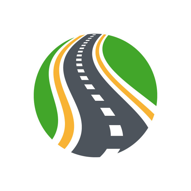 矢量曲线道路标志组合。道路和方向符号。图片下载