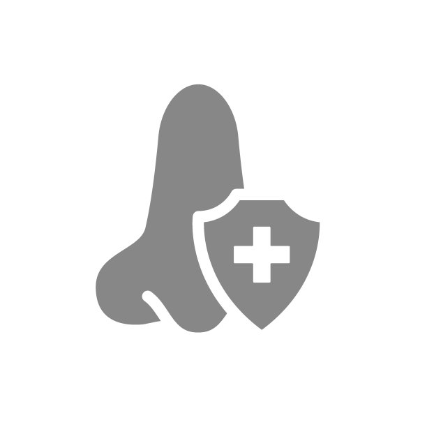 健康保护鼻子灰色图标。嗅觉器官疾病的急救标志图片下载