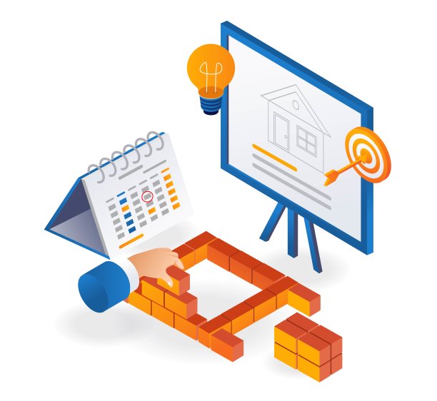 堆箱子盖房子图片下载