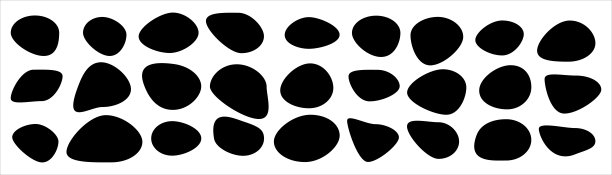 一组不同的斑点形状。随机抽象的液体形状，圆形抽象的有机元素。卵石，水滴和水滴的轮廓。简单的圆形形状。矢量图图片下载