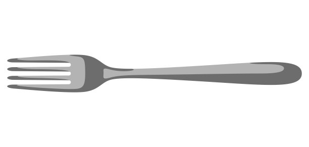 钢叉插图。厨房及餐厅用具。图片下载