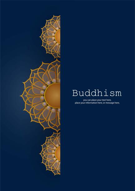 泰国模式在蓝色矢量背景。卫塞节快乐图片下载