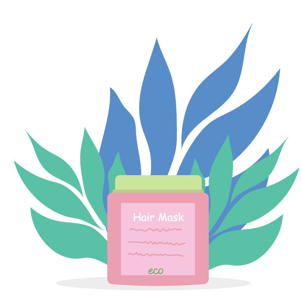 热带背景的头发护理产品。矢量图图片下载