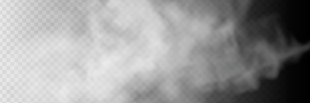 雾或烟隔绝透明特效。白色矢量云雾，薄雾或烟雾背景。矢量图图片下载