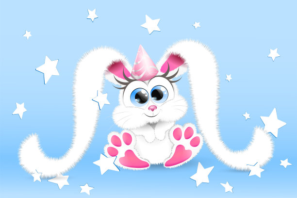 白色兔子的生日图片下载