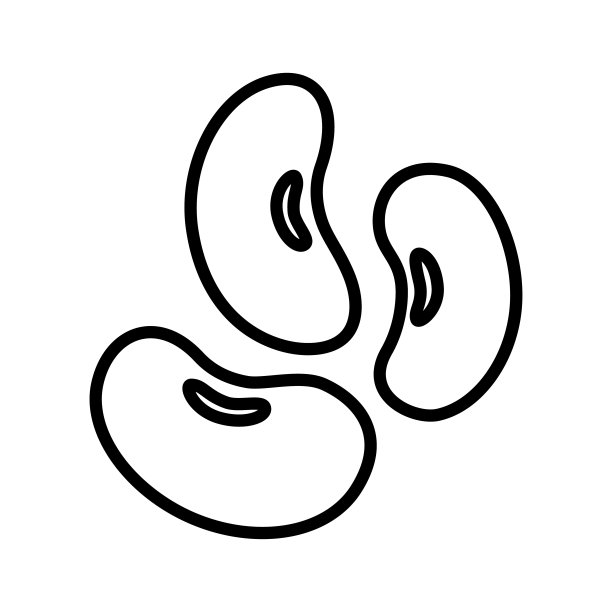 芸豆图标。烹饪原料。孤立在白色背景上的象形文字。图片下载