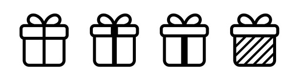 礼物盒图标。礼盒图标设置。现在的象征。圣诞礼物图标插图矢量符号。礼物盒惊喜。向量Illuatration图片下载