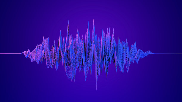三维抽象声波背景。空白背景下的数字技术波形。科学、大数据、网络概念图片下载