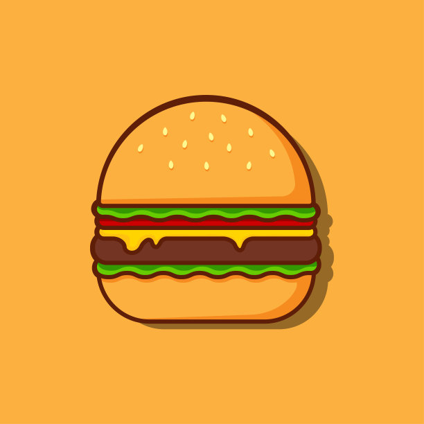 卡通形象的汉堡。矢量插图。图片下载
