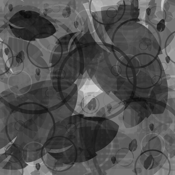 树叶和圆圈抽象黑色和灰色背景现代设计图片下载