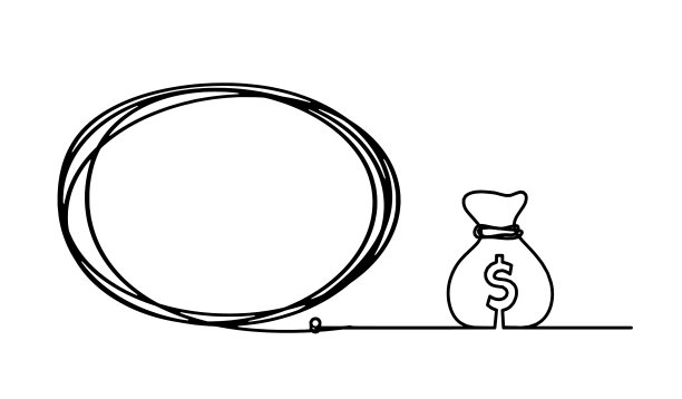 白色以美元为线的椭圆形图片下载