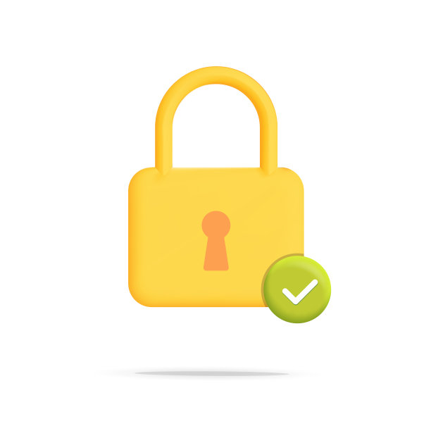安全锁保护保证三维矢量图标设计。股票插图图片下载
