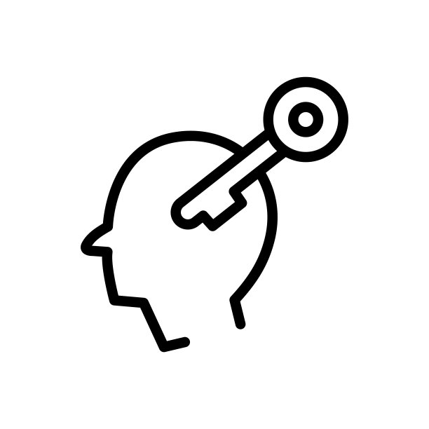 带头部的键图标。适合创业者icon、商贾。行图标风格。简单的设计可编辑图片下载