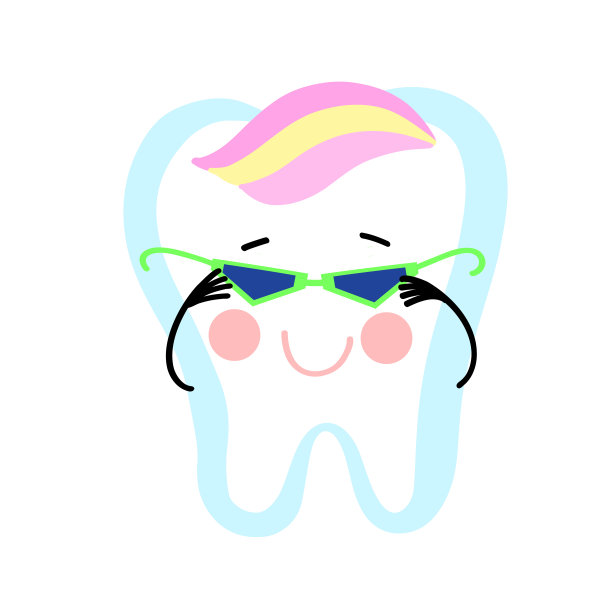 牙齿在白色孤立的背景。矢量图图片下载