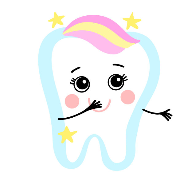 牙齿在白色孤立的背景。矢量图图片下载