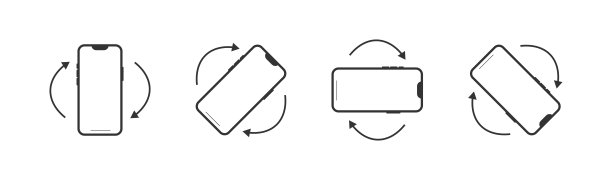 旋转手机图标。智能手机倾斜的象征。信号设备向量。图片下载